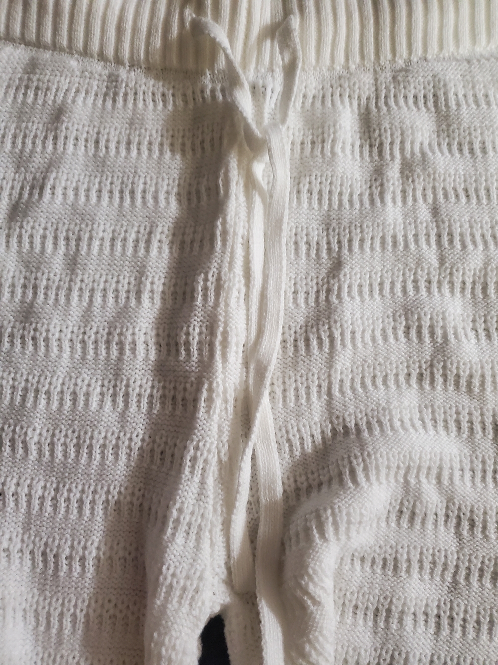 Universal Thread Cream Ribbed Wide-Leg Drawstring Pants - Picture 3 of 4